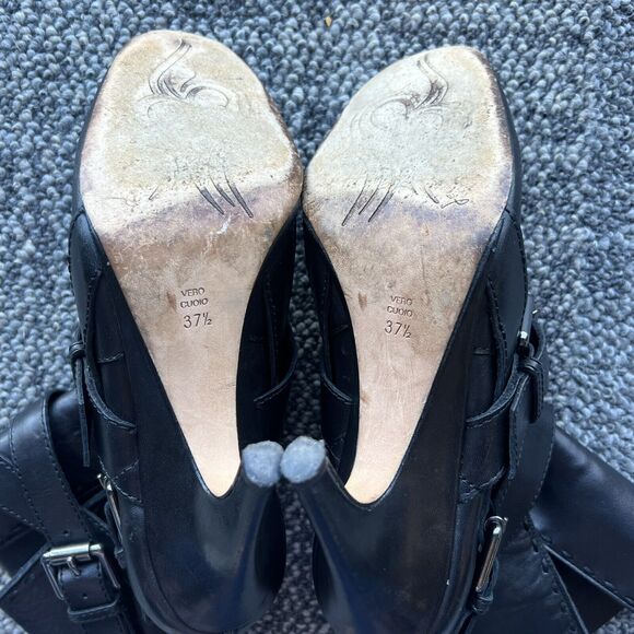 Jean-Michel Cazabat Vita Wrap Strap Black Leather Ankle Boots Women EU 37.5 US 7 - Picture 11 of 16